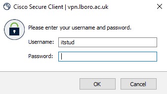 Prompt box for username and password
